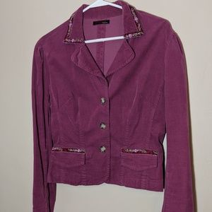 Boho embellished corduroy jacket